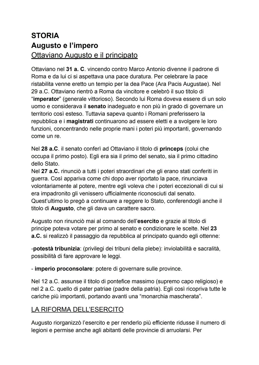 Augusto e l’impero 