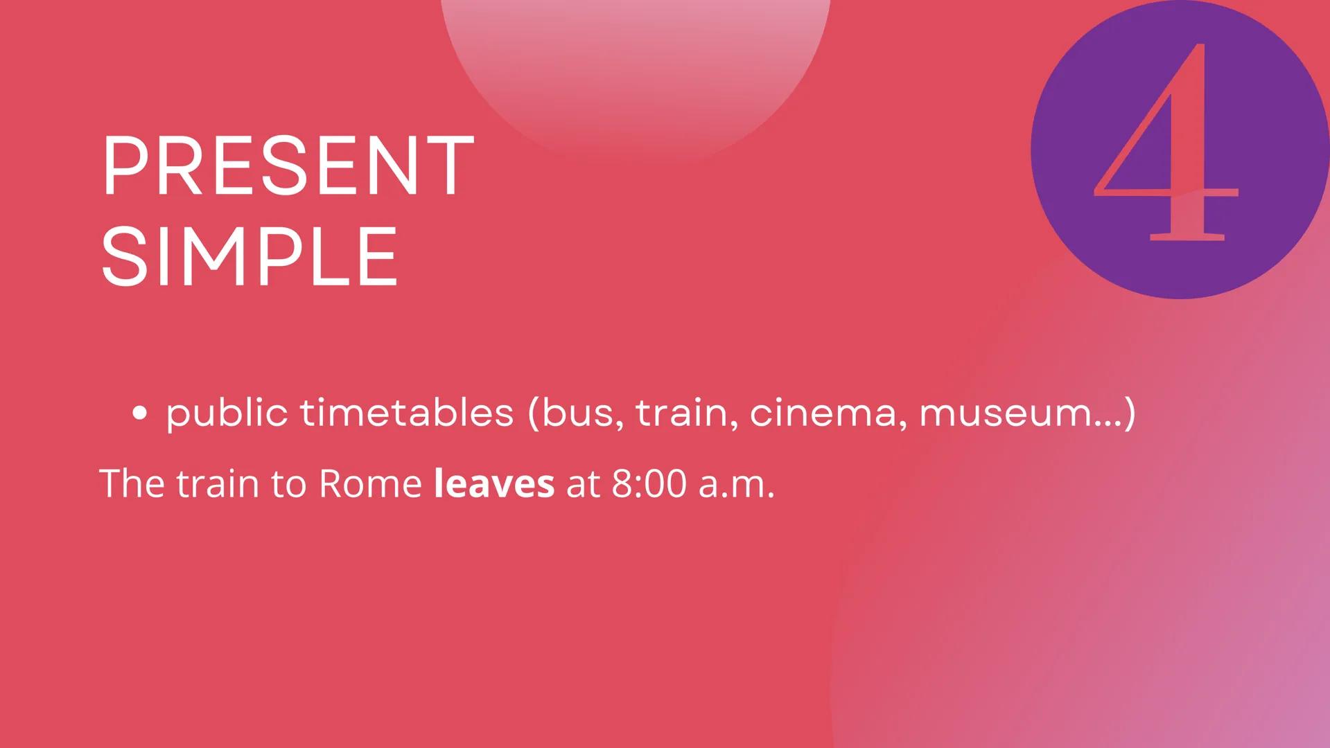 How many future
tenses do you know?
ARIANNA NAPOLI Let's see...
WILL
TO BE GOING TO
PRESENT CONTINUOUS
PRESENT SIMPLE
FUTURE CONTINUOUS
FUTU