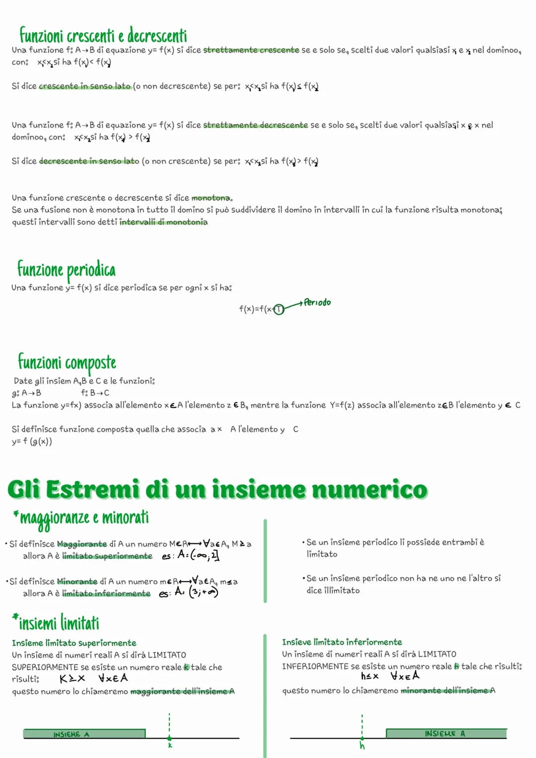 Funzioni
Dati due insiemi, non vuoti A e B, si definisce funzione da A in B una legge di natura qualsiasi che ad ogni elemento x A fa
corris