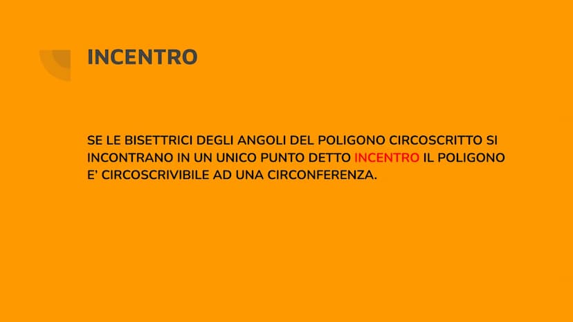 POLIGONI
INSCRITTI E
CIRCOSCRITTI POLIGONI INSCRITTI
UN POLIGONO SI DICE INSCRITTO IN UNA CIRCONFERENZA SE TUTTI I VERTICI
APPARTENGONO
ALLA