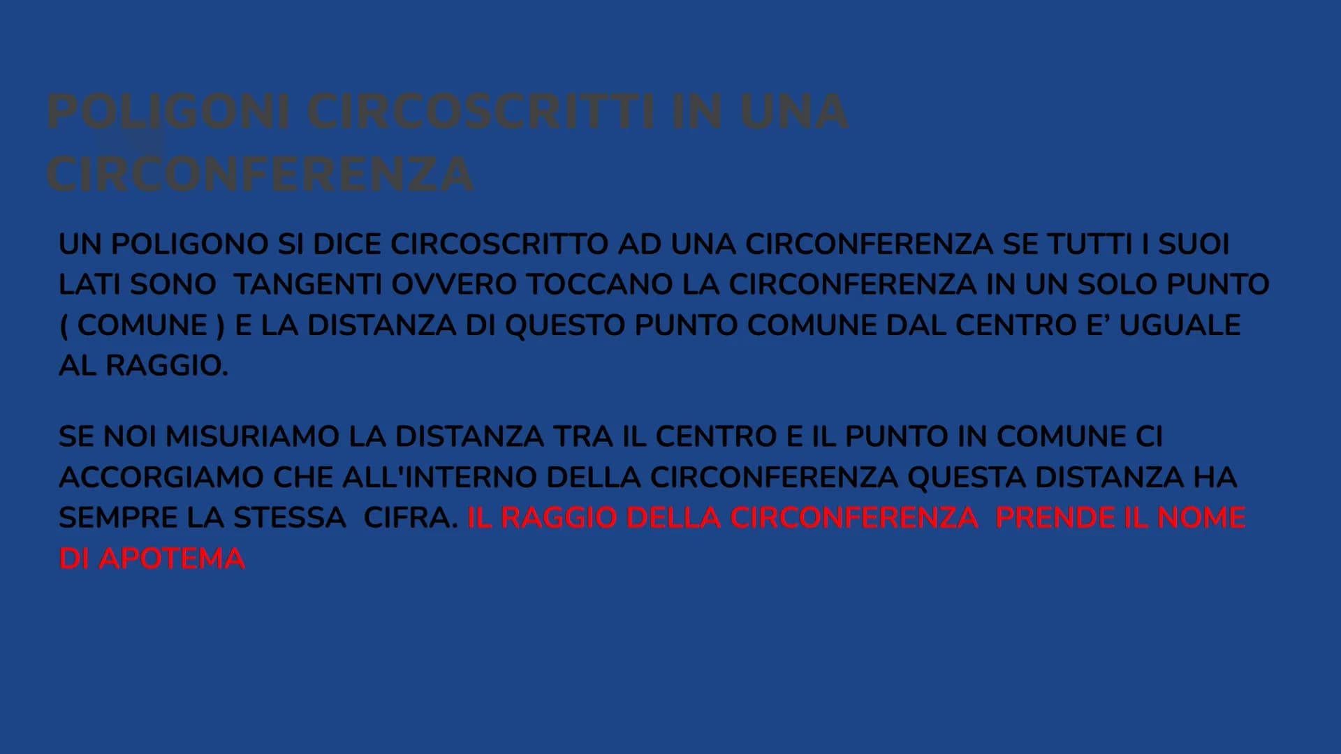POLIGONI
INSCRITTI E
CIRCOSCRITTI POLIGONI INSCRITTI
UN POLIGONO SI DICE INSCRITTO IN UNA CIRCONFERENZA SE TUTTI I VERTICI
APPARTENGONO
ALLA