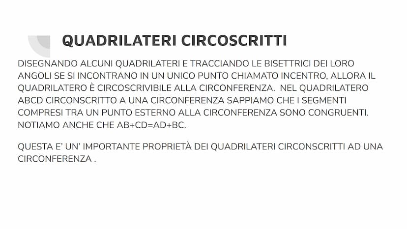 POLIGONI
INSCRITTI E
CIRCOSCRITTI POLIGONI INSCRITTI
UN POLIGONO SI DICE INSCRITTO IN UNA CIRCONFERENZA SE TUTTI I VERTICI
APPARTENGONO
ALLA