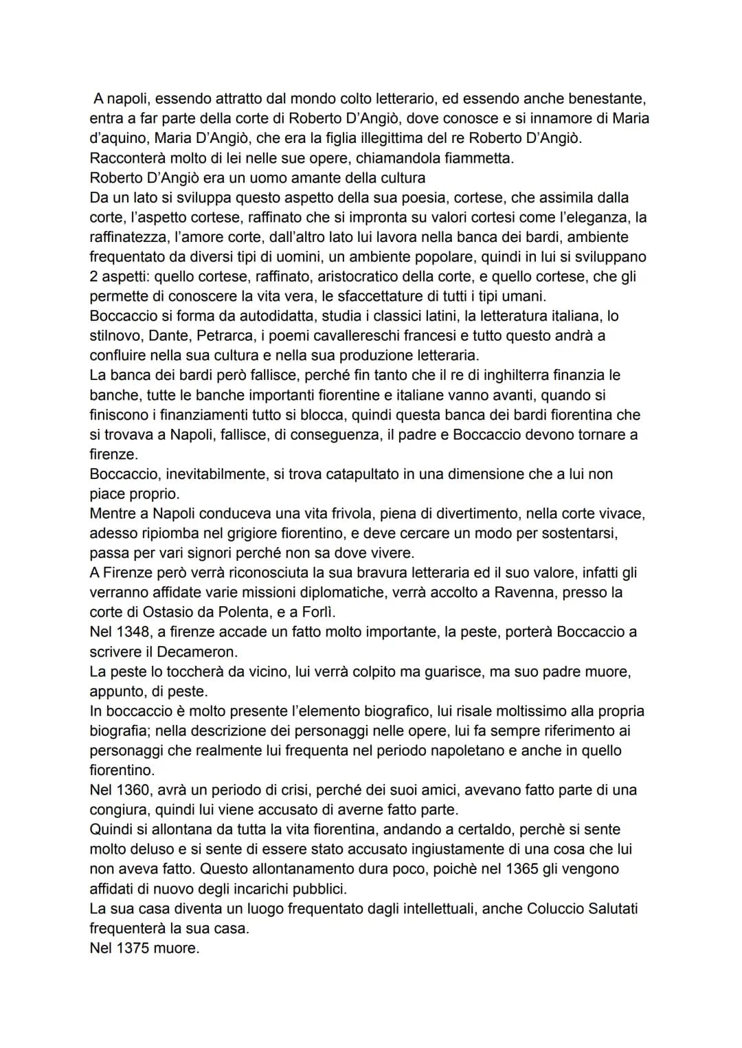 VITA
Boccaccio, Dante e Petrarca sono i 3 padri della letteratura italiana.
Boccaccio ammira molto Dante e Petrarca; considera Dante come il