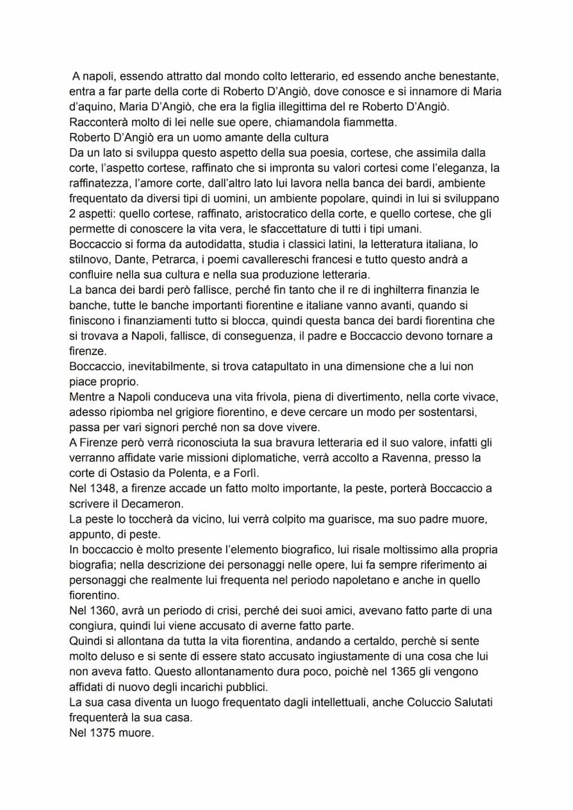 VITA
Boccaccio, Dante e Petrarca sono i 3 padri della letteratura italiana.
Boccaccio ammira molto Dante e Petrarca; considera Dante come il