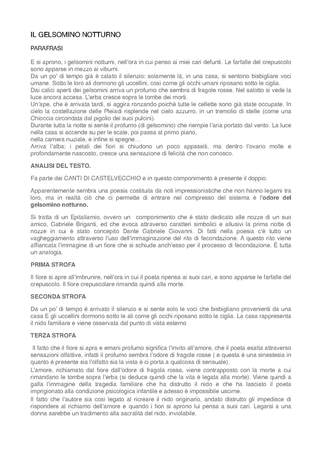 il gelsomino notturno di Pascoli 