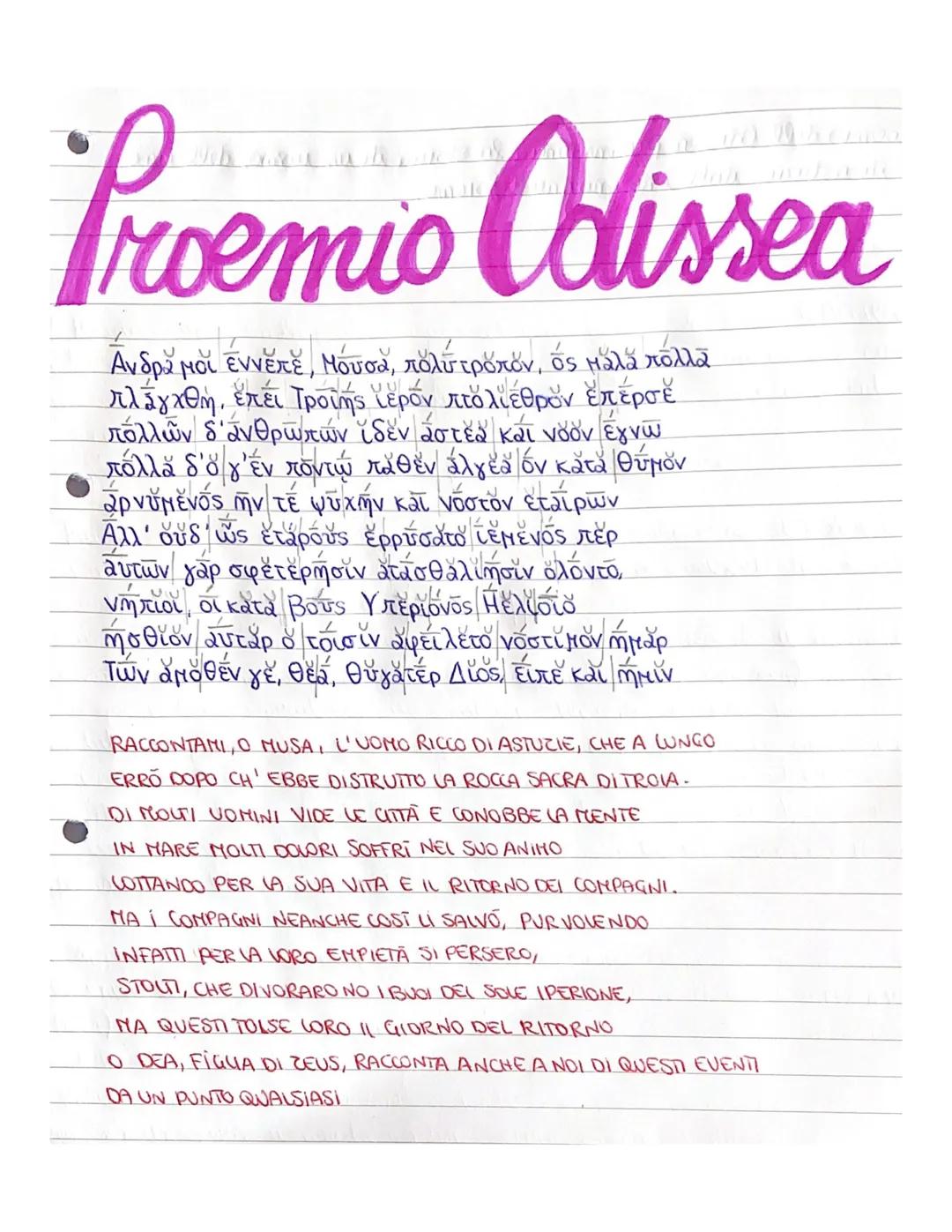 # Proemio Odissea

Ανδράμοι εννέπε, Μουσα, πολυτρόπον, ός μαλά πολλά
πλάγχθη, ἔπει Τροϊής ιερόν πτολίεθρον ἐπερσε
πολλῶν δ' ανθρωπων ιδὲν ασ