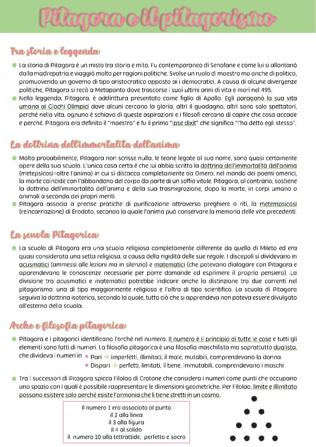 Pitagora e la filosofia eraclitea: un riassunto dettagliato