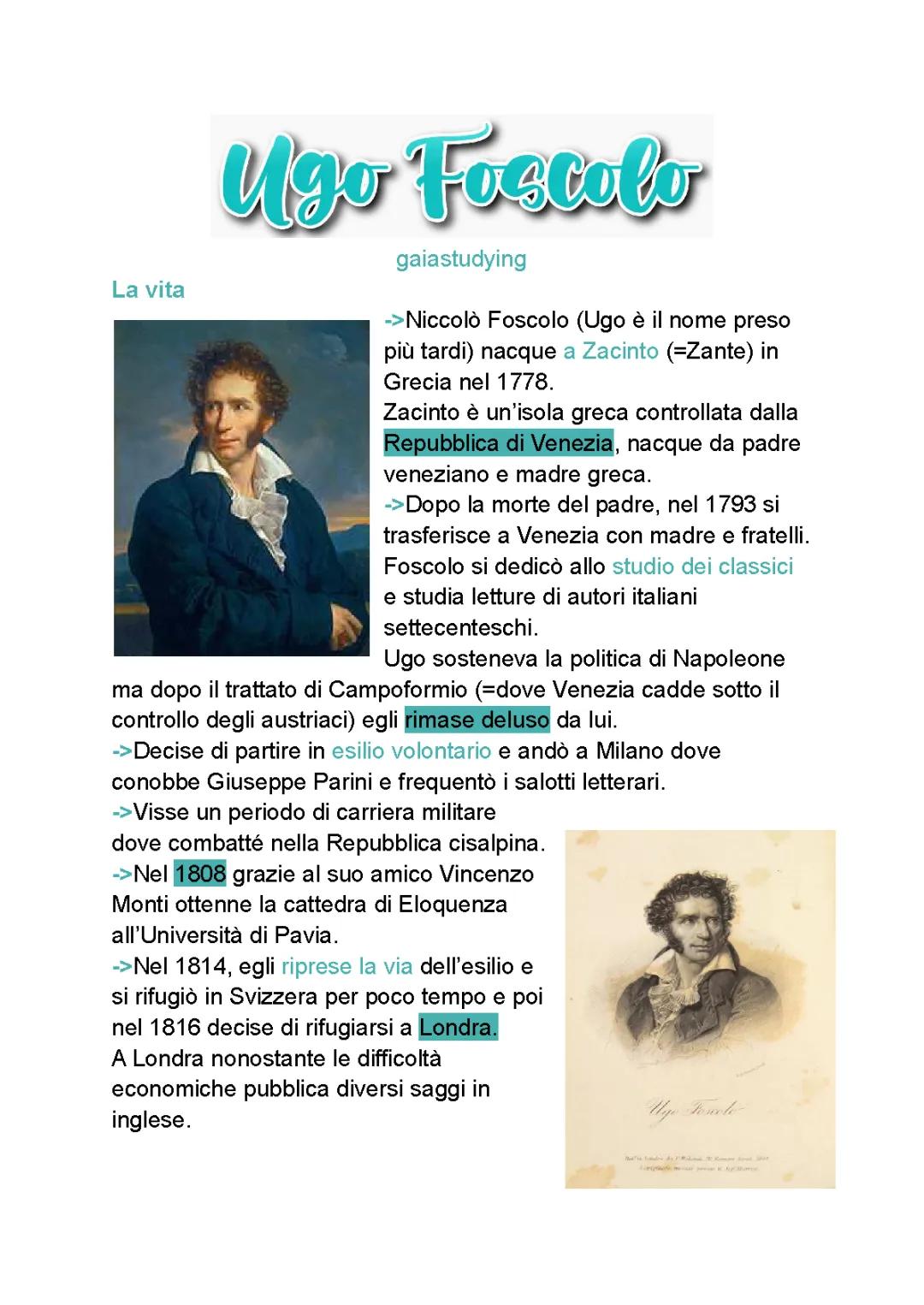 Ugo Foscolo (3°media-italiano)