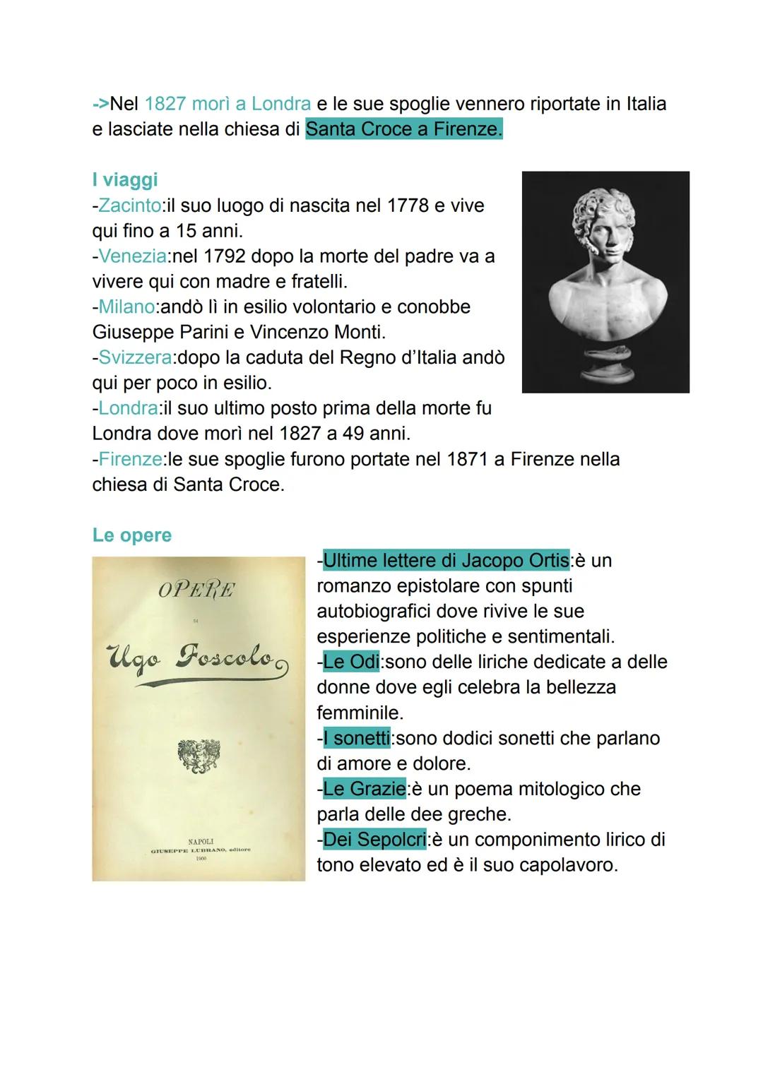 La vita
Ugo Foscolo
gaiastudying
->Niccolò Foscolo (Ugo è il nome preso
più tardi) nacque a Zacinto (=Zante) in
Grecia nel 1778.
Zacinto è u