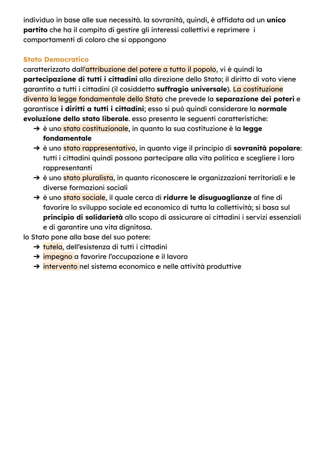 Le forme di Stato
nel rapporto governati-popolo
Lo Stato può assumere forme diverse a seconda del modo con cui esercita la sua
sovranità. L'