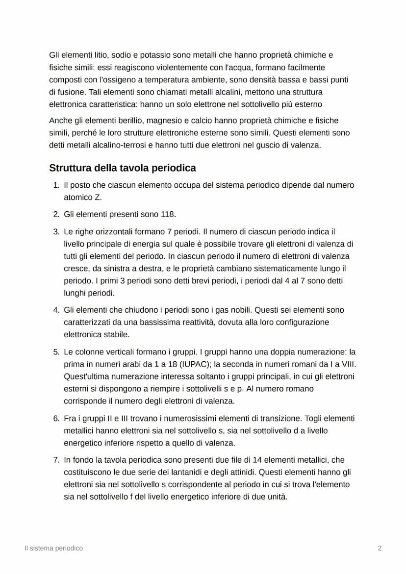 Il sistema periodico
Verso il sistema periodico
Alla fine del 700 gli elementi conosciuti sono solo 22 ma trent'anni dopo arrivano a
55.
• L