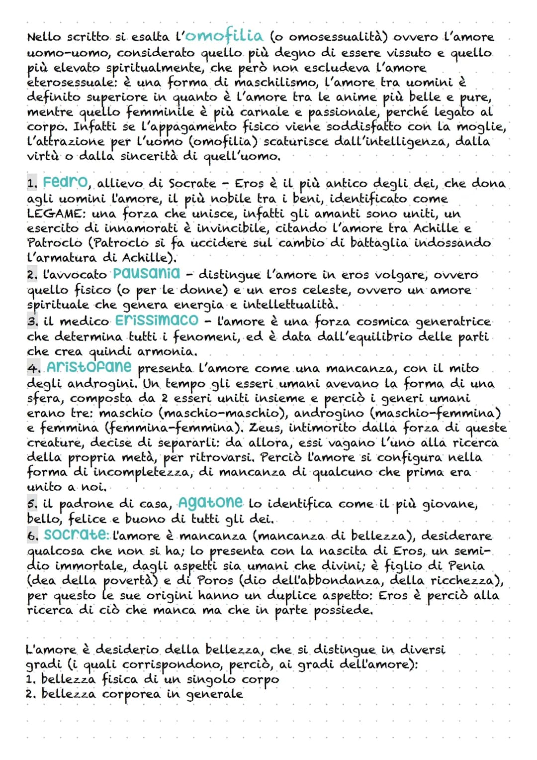 L'AMORE PER PLATONE
Egli lo definisce come la ricerca che impegna.
l'essere umano nella sua totalità: corpo e
anima. L'eros, per i Greci è l