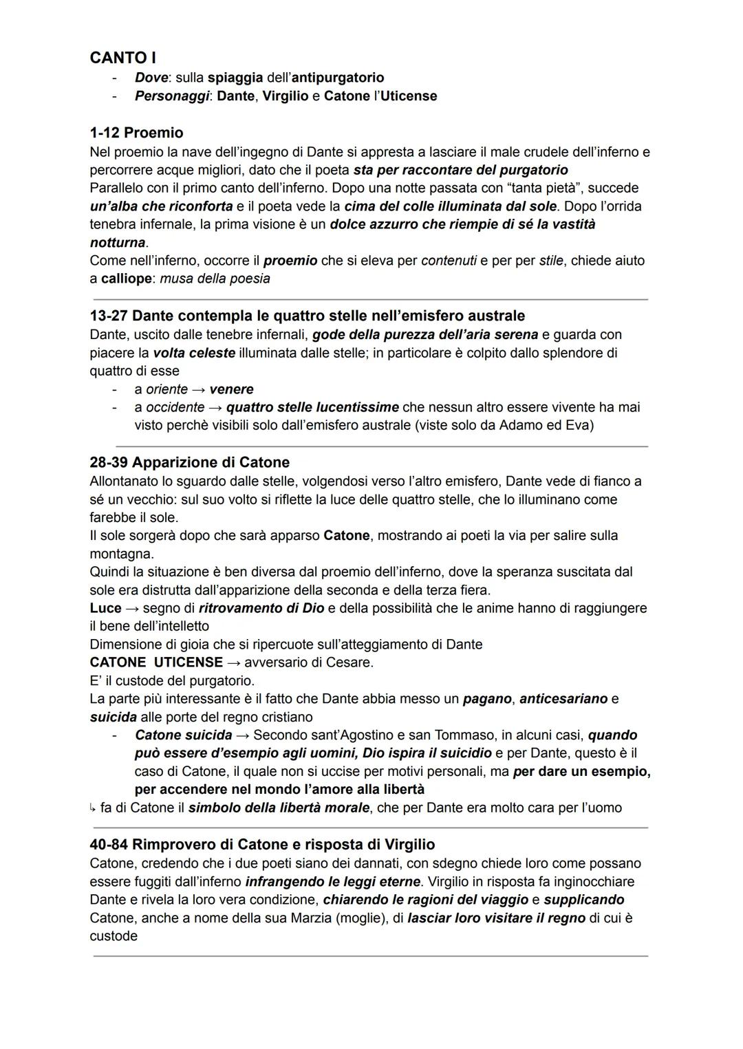 PURGATORIO
Al purgatorio, Dante dà una struttura differente a quella dell'inferno. Il purgatorio si forma
dopo che la terra si ritrae al pre