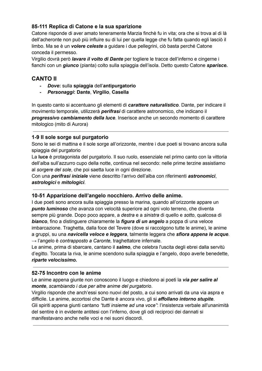 PURGATORIO
Al purgatorio, Dante dà una struttura differente a quella dell'inferno. Il purgatorio si forma
dopo che la terra si ritrae al pre