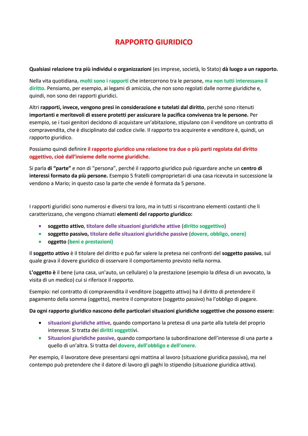 Qualsiasi relazione tra più individui o organizzazioni (es imprese, società, lo Stato) dà luogo a un rapporto.
Nella vita quotidiana, molti 