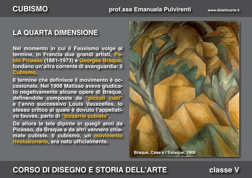 CUBISMO
prof.ssa Emanuela Pulvirenti
18. IL CUBISMO
CORSO DI DISEGNO E STORIA DELL'ARTE
www.didatticarte.it
classe V CUBISMO
prof.ssa Emanue