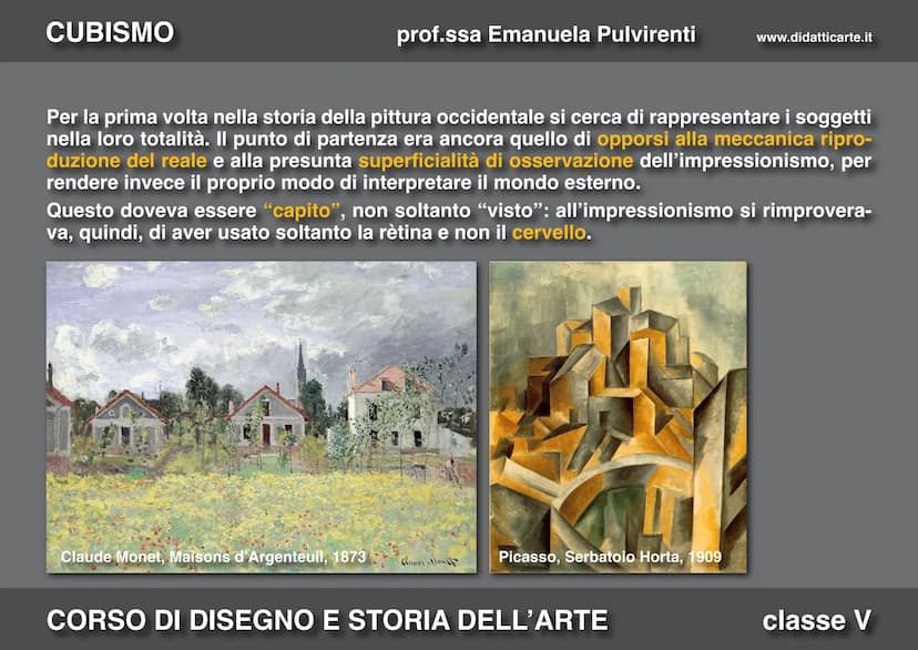 CUBISMO
prof.ssa Emanuela Pulvirenti
18. IL CUBISMO
CORSO DI DISEGNO E STORIA DELL'ARTE
www.didatticarte.it
classe V CUBISMO
prof.ssa Emanue