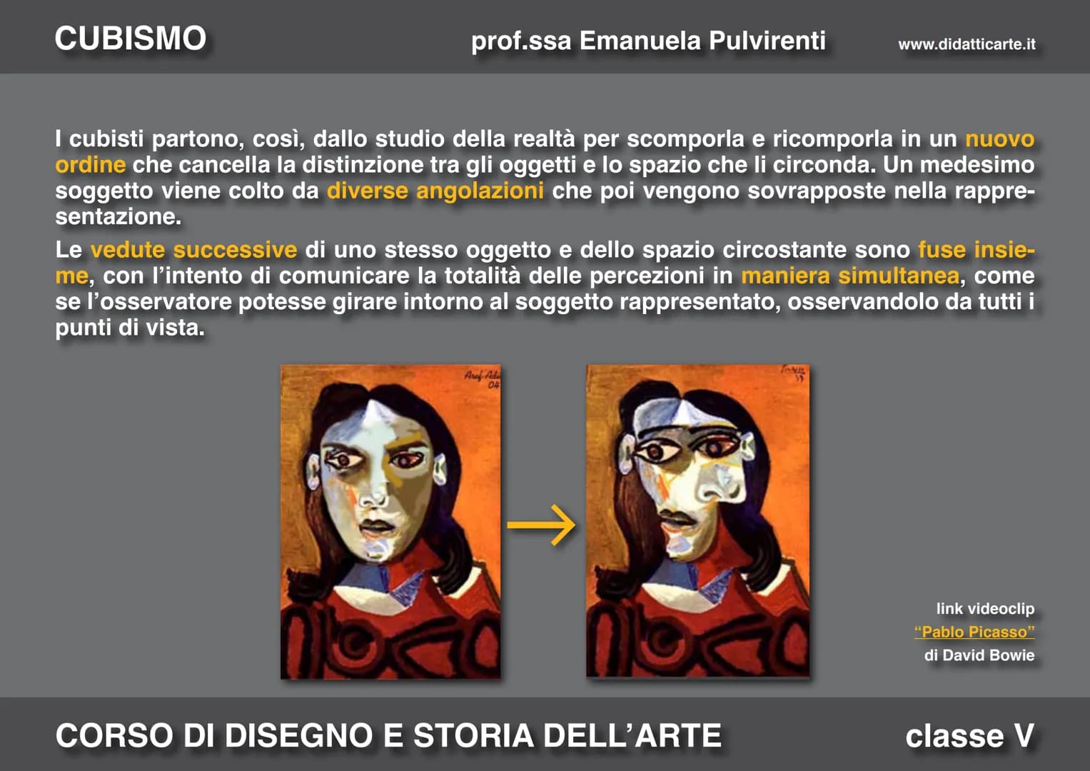 CUBISMO
prof.ssa Emanuela Pulvirenti
18. IL CUBISMO
CORSO DI DISEGNO E STORIA DELL'ARTE
www.didatticarte.it
classe V CUBISMO
prof.ssa Emanue