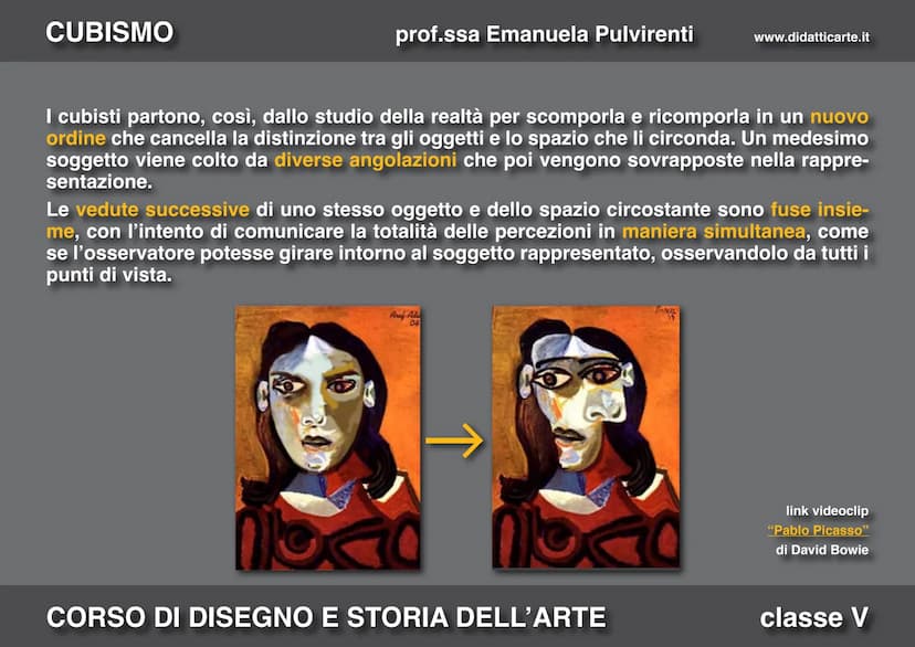 CUBISMO
prof.ssa Emanuela Pulvirenti
18. IL CUBISMO
CORSO DI DISEGNO E STORIA DELL'ARTE
www.didatticarte.it
classe V CUBISMO
prof.ssa Emanue