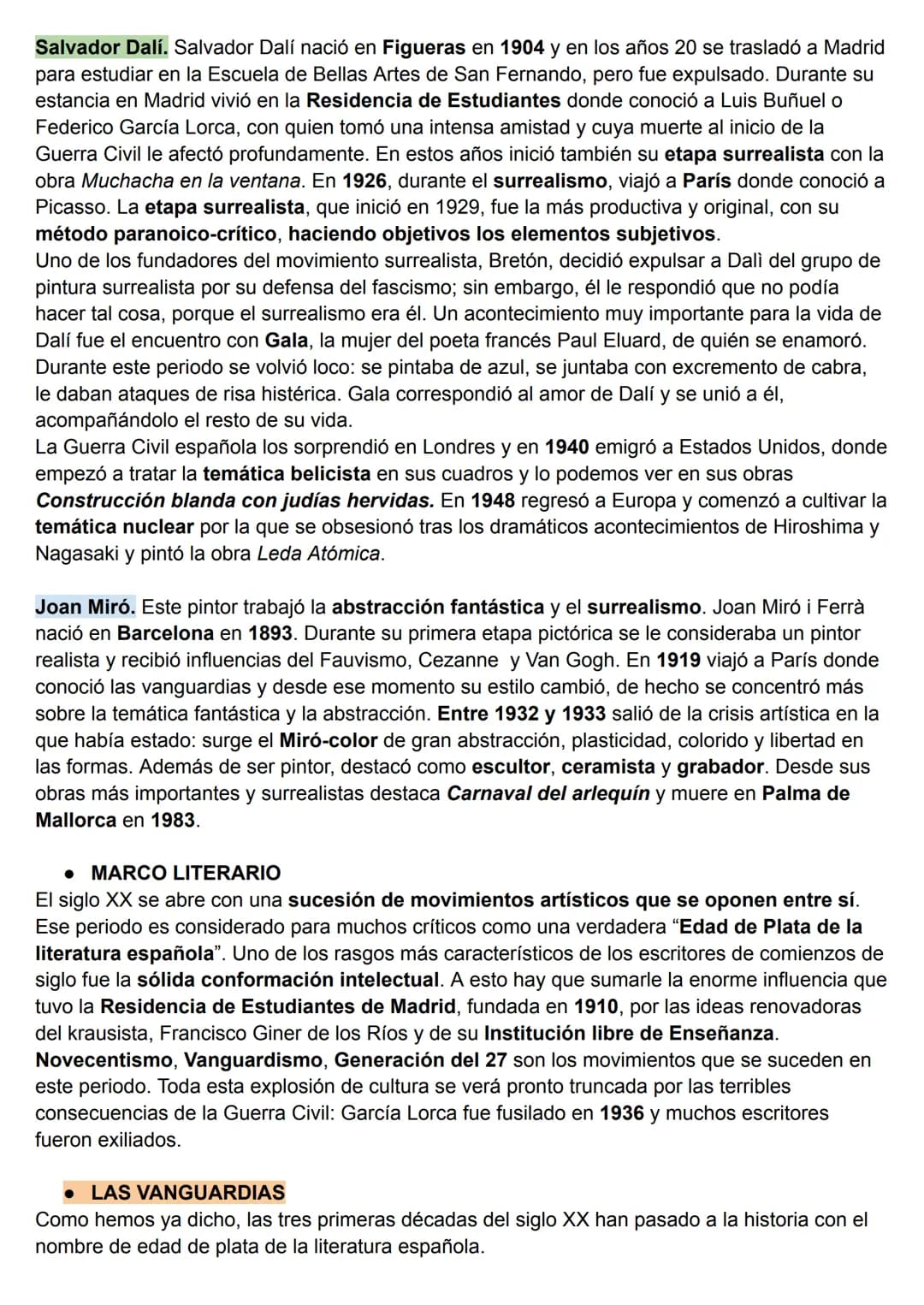 VANGUARDIAS Y GENERACIÓN DEL 27
● MARCO HISTORICO
La dictadura. El general Primo de Rivera instauró la dictadura en septiembre de 1923,
repr