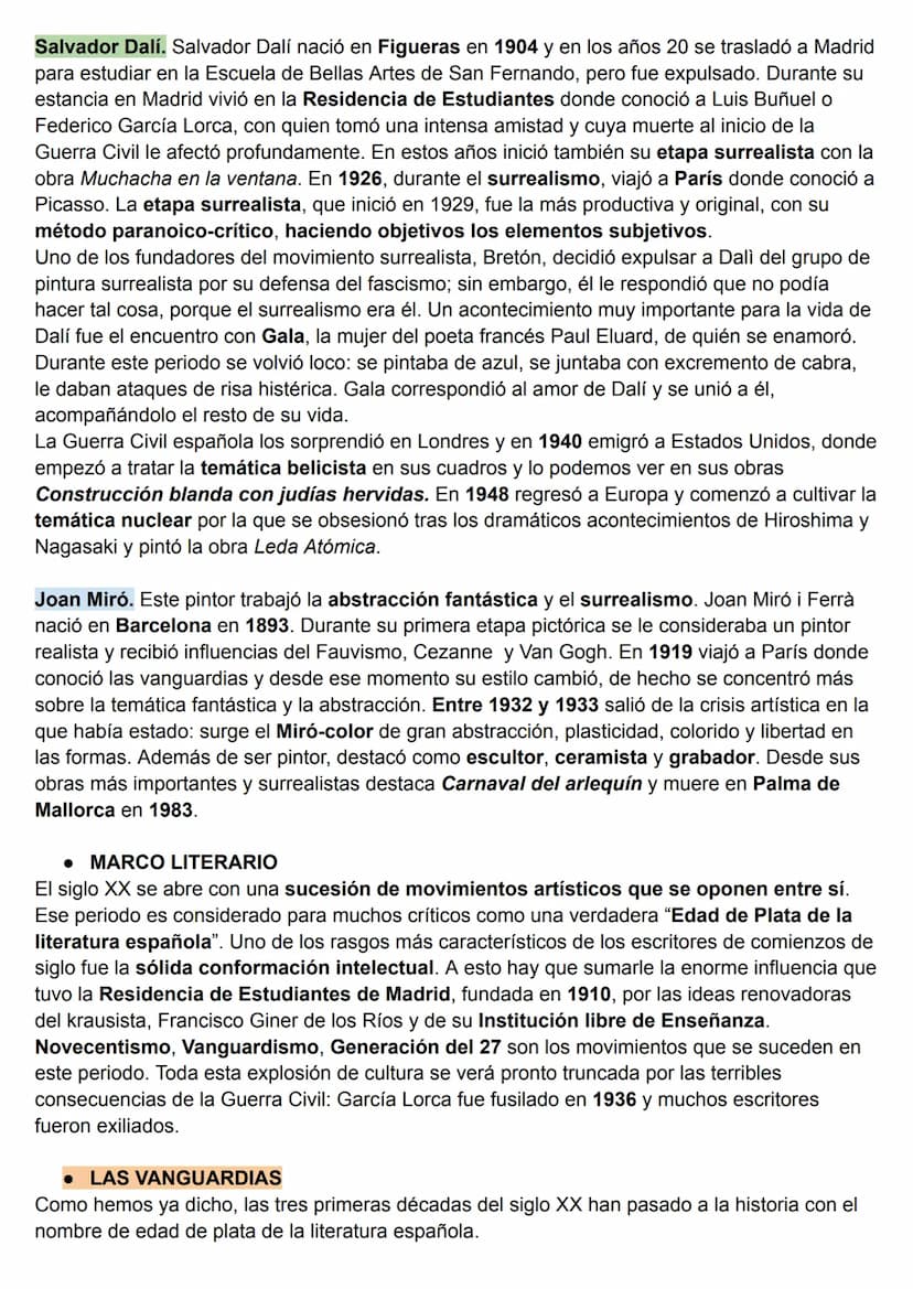 VANGUARDIAS Y GENERACIÓN DEL 27
● MARCO HISTORICO
La dictadura. El general Primo de Rivera instauró la dictadura en septiembre de 1923,
repr