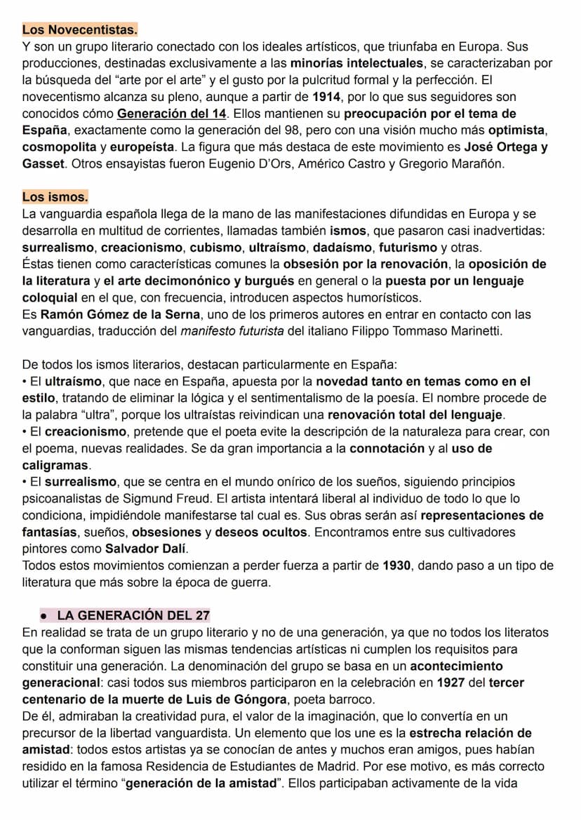 VANGUARDIAS Y GENERACIÓN DEL 27
● MARCO HISTORICO
La dictadura. El general Primo de Rivera instauró la dictadura en septiembre de 1923,
repr