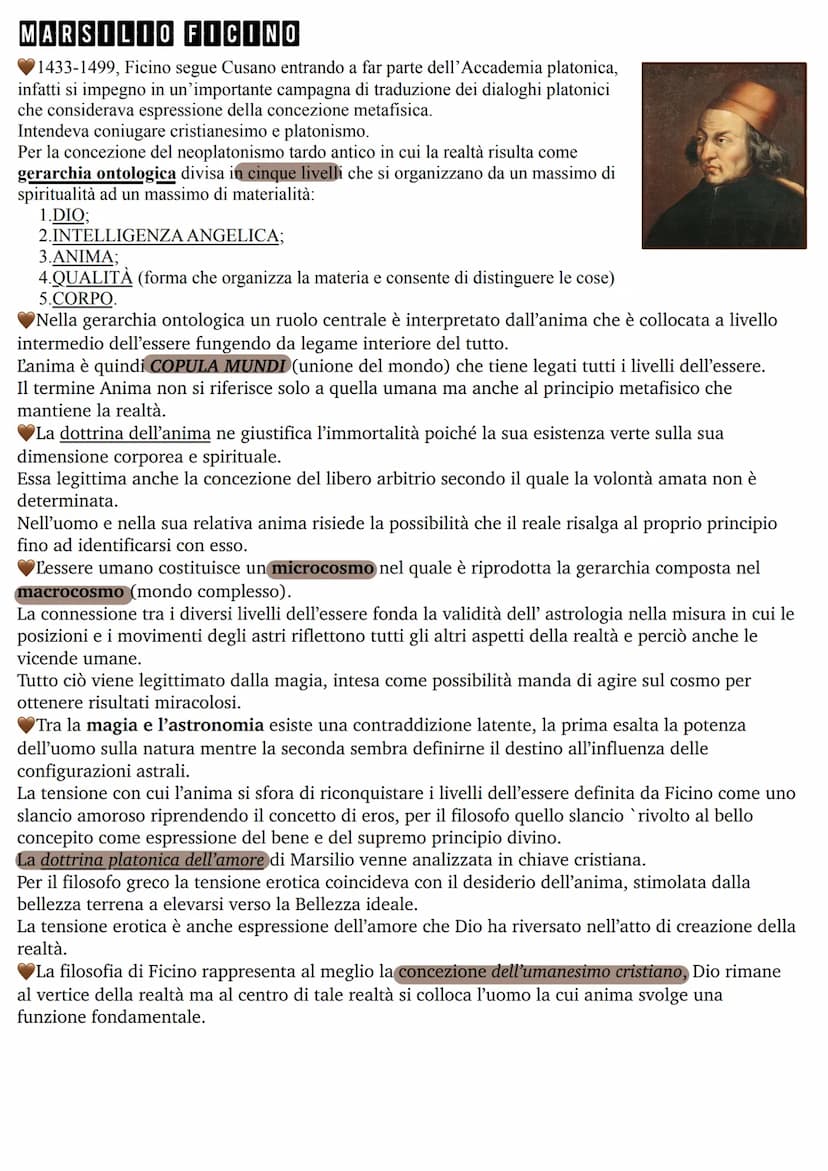 NICOLA CUSANO
E' uno dei principali protagonisti del ritorno al platonismo;
Origini tedesche, Cusano fu coinvolto negli incontri in Italia t