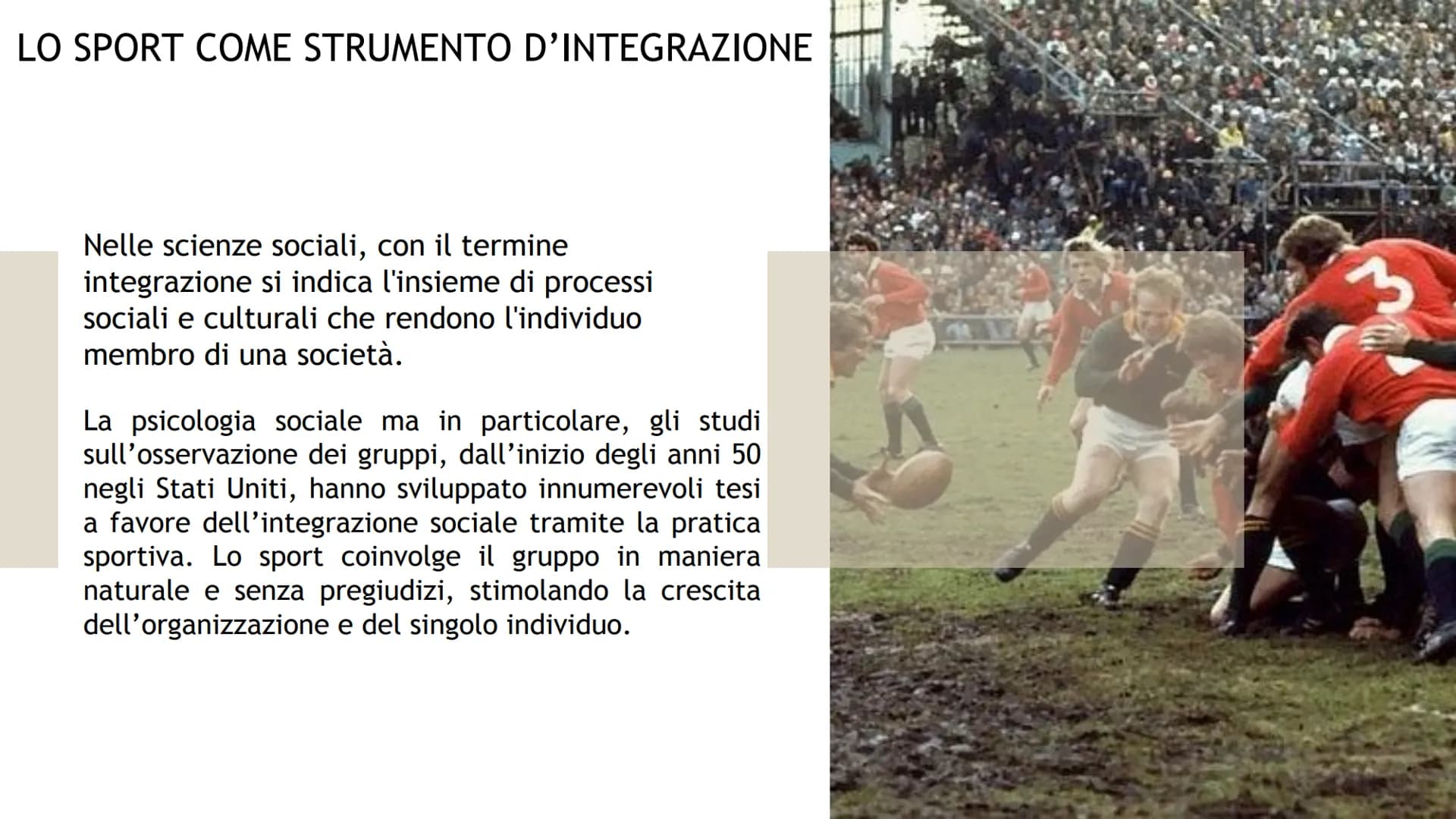 SPORT E
INTEGRAZIONE
Faccendini Alice - 2A Bio
料 LO SPORT COME STRUMENTO D'INTEGRAZIONE
Nelle scienze sociali, con il termine
integrazione s