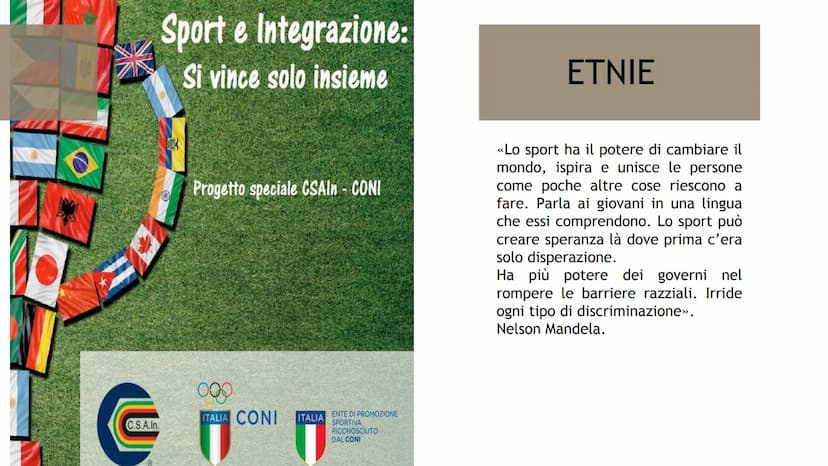 SPORT E
INTEGRAZIONE
Faccendini Alice - 2A Bio
料 LO SPORT COME STRUMENTO D'INTEGRAZIONE
Nelle scienze sociali, con il termine
integrazione s