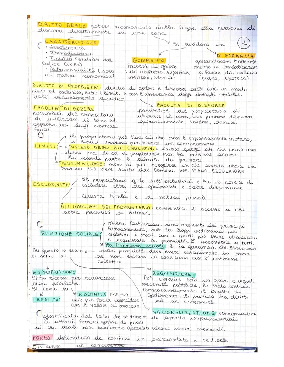 DIRITTO REALE potere riconosciuto dalla legge alla persona di
disporre direttamente
une cora
1
(
CARATTERISTICHE
•Assolutexxa
• Immediatexxa