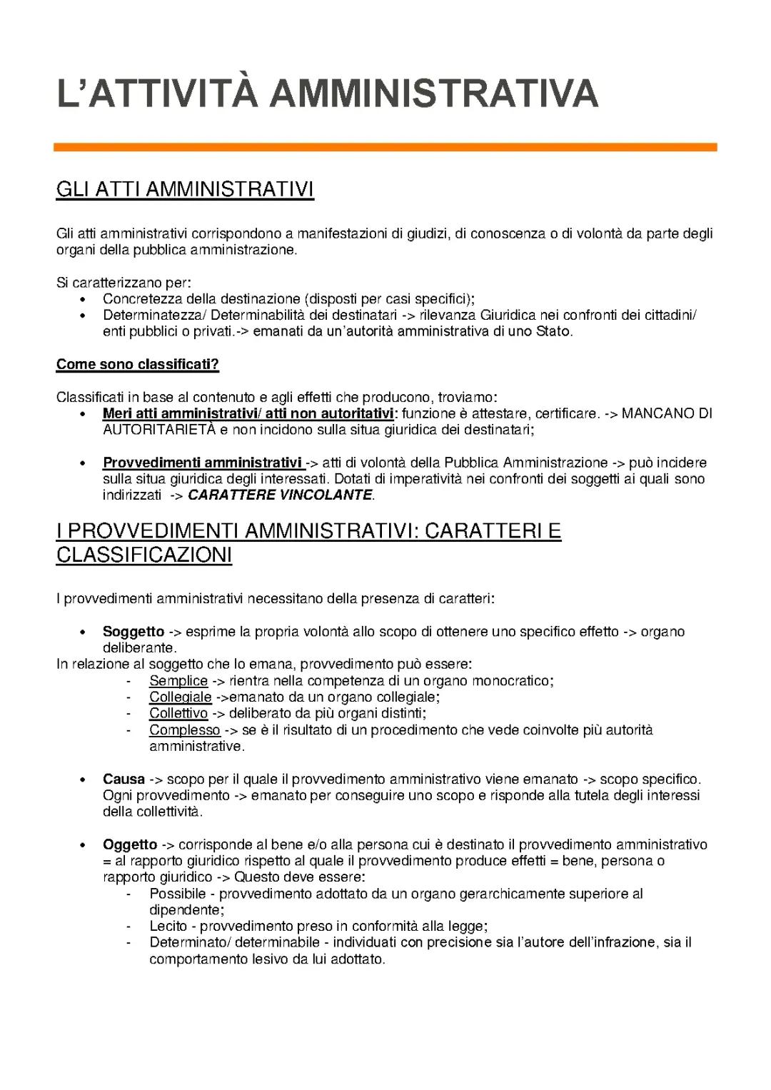 L’attività amministrativa della pubblica amministrazione 