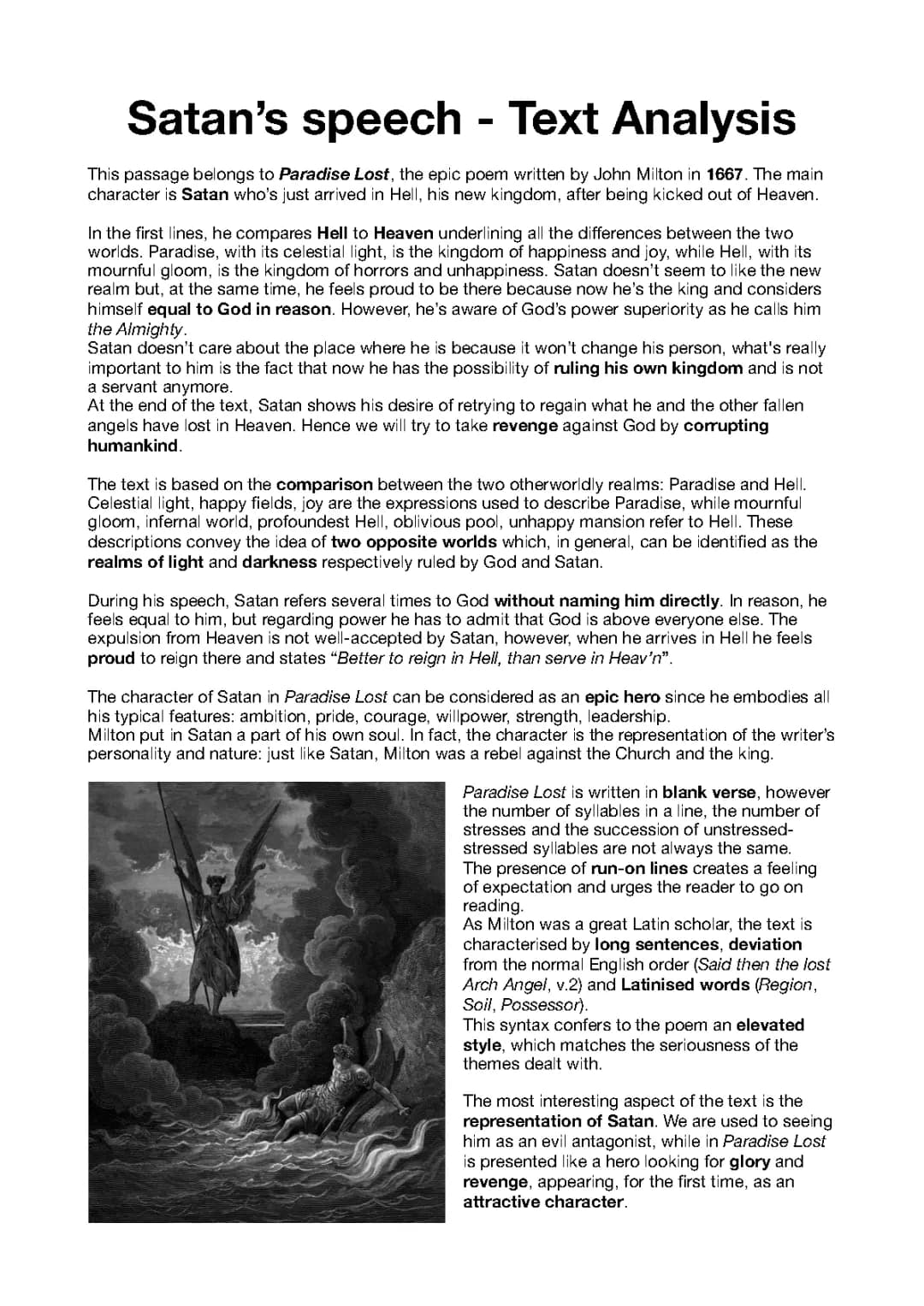 Satan’s speech, Paradise Lost (Milton)