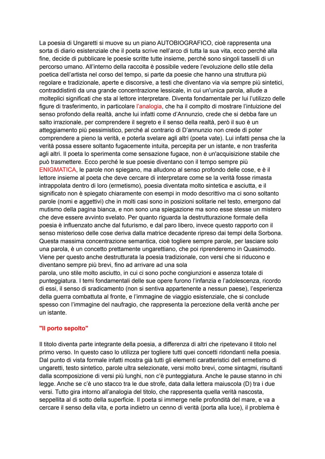 
<p>Giuseppe Ungaretti è nato ad Alessandria d'Egitto nel 1888. I suoi genitori erano di origini Lucchesi e si erano sposati lì perché il pa