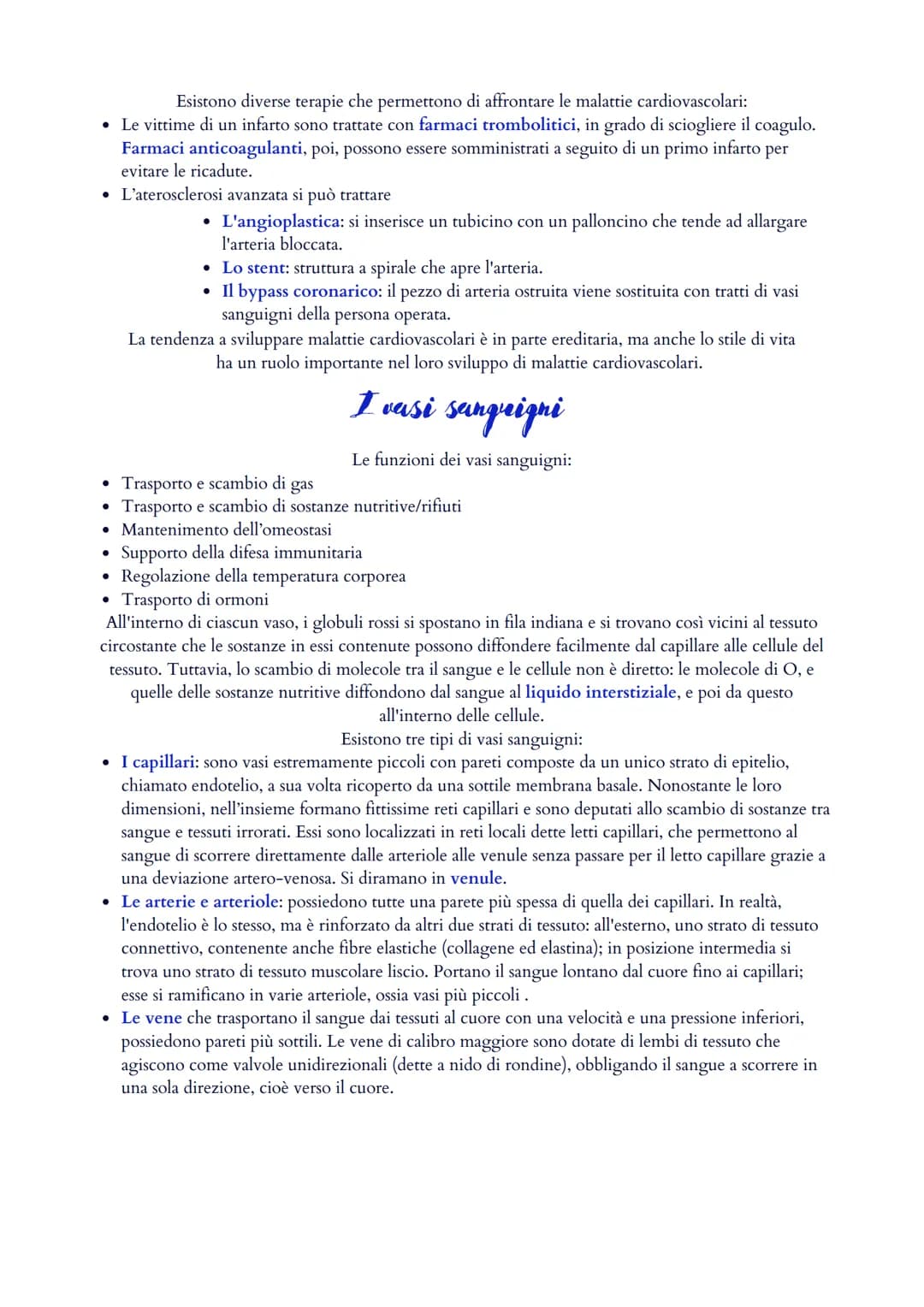 Il sistema cardiovascolare
Il sistema cardiovascolare è formato da un cuore (ovvero il muscolo cardiaco) e da un sistema di vasi
sanguigni (