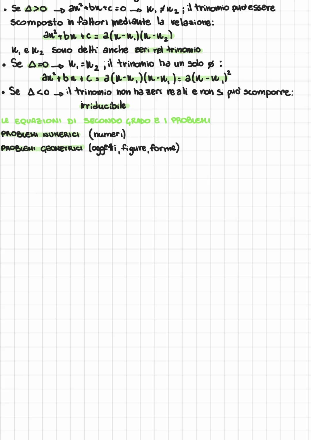 Appunti Hatematica capitolo 17
AL GEBRA
EQUAZIONI DI SECONDO GRADO
Un'equazione e' di secondo grado se, dopo aver applicato i principi
di eq