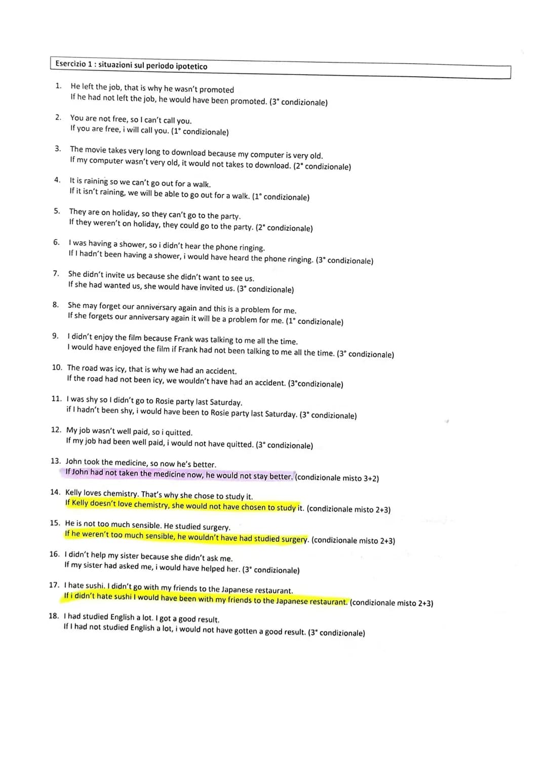 GRAMMATICA INGLESE LIVELLO B2
1 PAST TENSES
PAST SIMPLE
- AZIONI CONCLUSE NEL PASSATO
es. YESTERDAY I WENT OUT,
-THE WAR STOPPED IN 1945.
- 