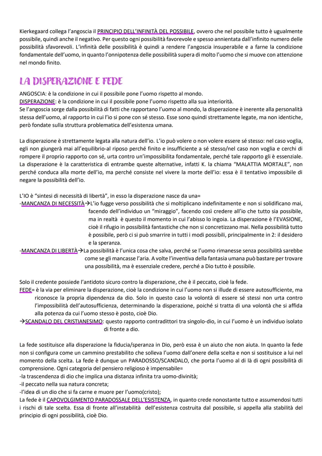 KIERKEGAARD
ESISTENZA COME POSSIBILITA/FEDE
Molti temi di K. sono in antitesi con i temi dell'idealismo romantico=
-la difesa della singolar