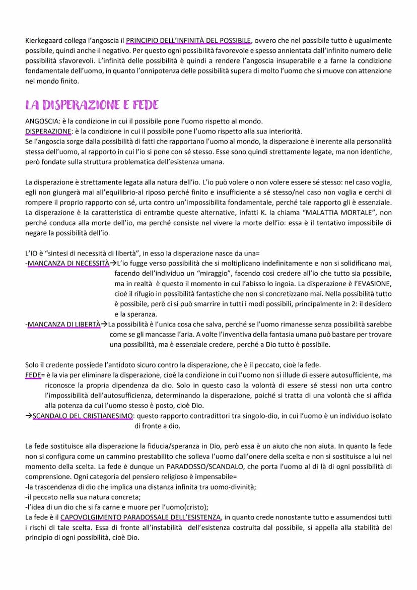 KIERKEGAARD
ESISTENZA COME POSSIBILITA/FEDE
Molti temi di K. sono in antitesi con i temi dell'idealismo romantico=
-la difesa della singolar