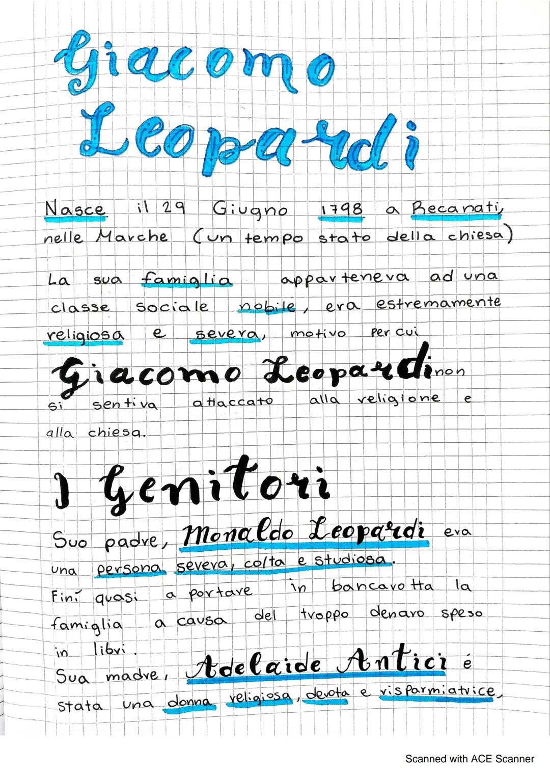 Giacomo
Leopardi
Nasce il 29 Giugno 1798 a Recanati
nelle Marche (un tempo stato della chiesa)
La
classe
religiosa
ad una
apparteneva
Social