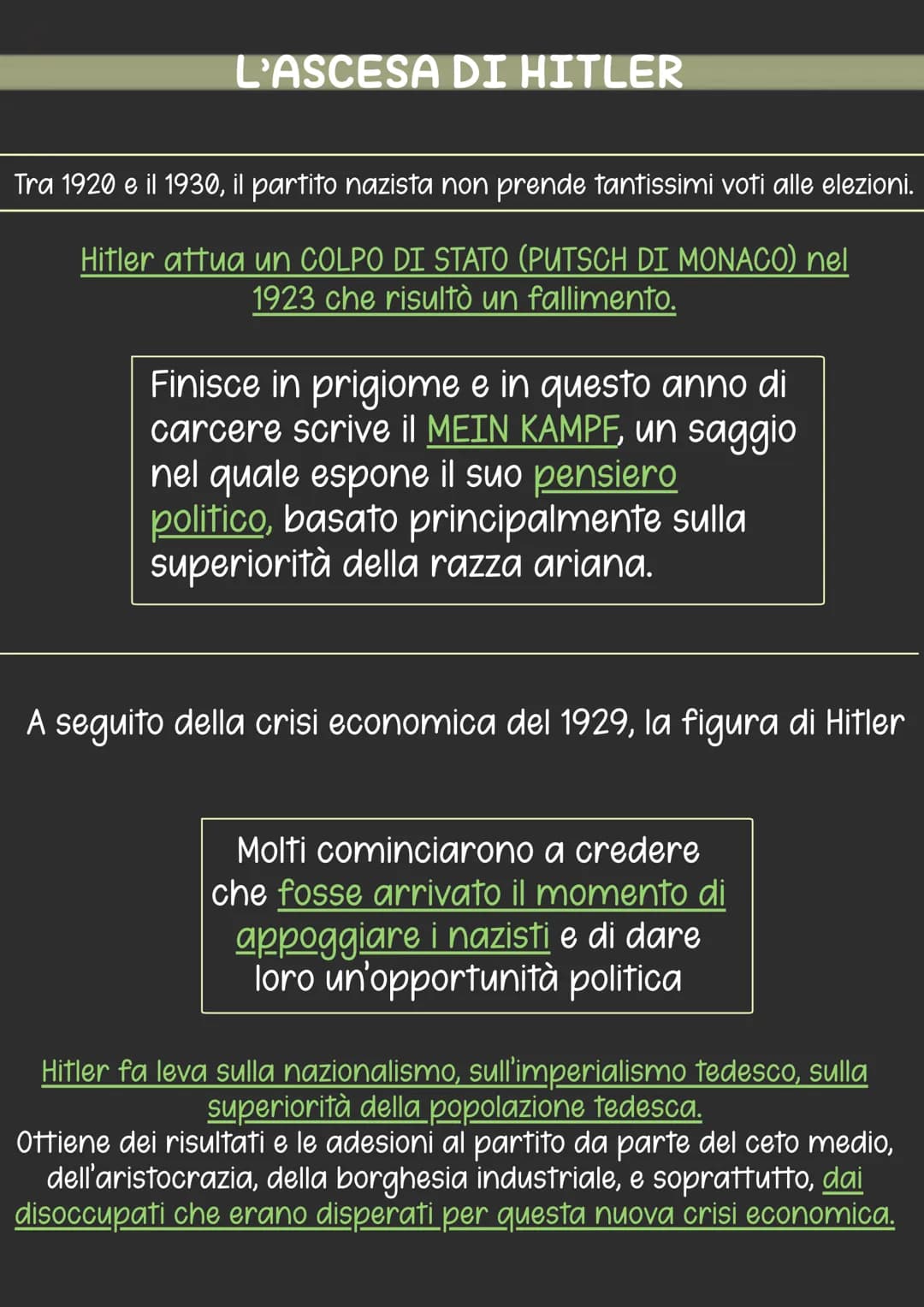 Il nazismo
Alla fine della prima guerra mondiale, i trattati di pace che sono stati imposti
alla Germania erano dei trattati di pace-punitiv