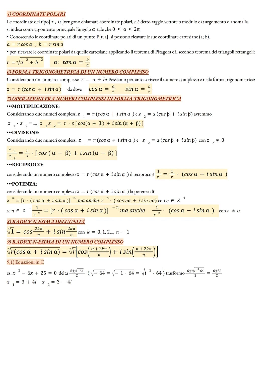1) NUMERI COMPLESSI
-Definizione: Chiamiamo numero complesso ogni coppia ordinata (a; b) di numeri reali, è un qualsiasi elemento dell'insie