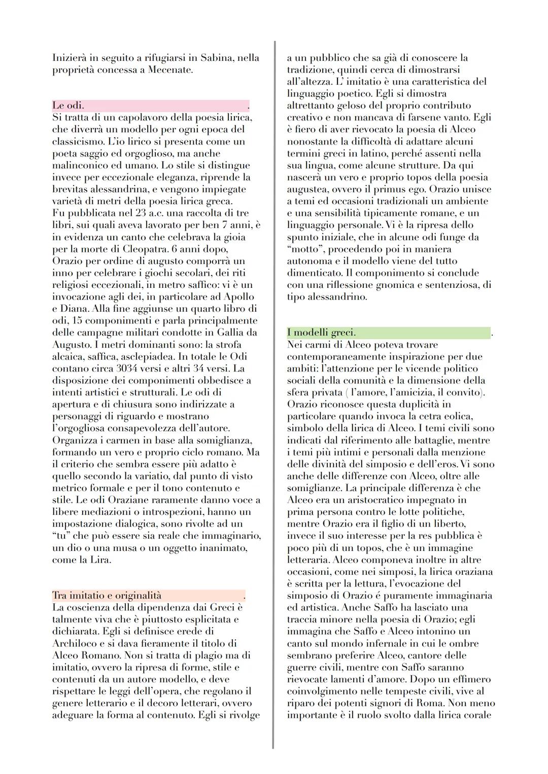 # Orazio

Vita.

Orazio nacque a Venosa nel 65 a.c, una
colonia romana. Era di padre liberto e
possedeva una piccola proprietà e trasferitos