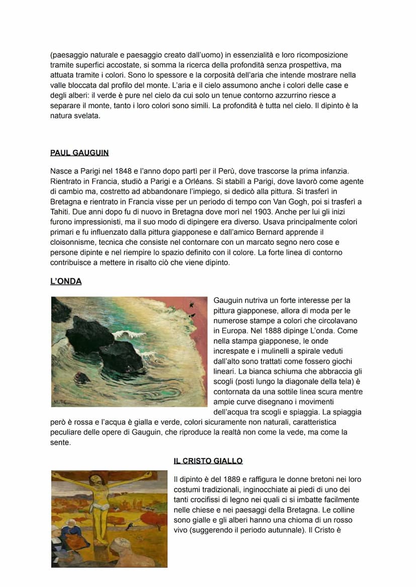 POST-IMPRESSIONISMO
Con tendenze postimpressioniste si intende l'insieme di orientamenti artistici che si
svilupparono in Francia nel corso 