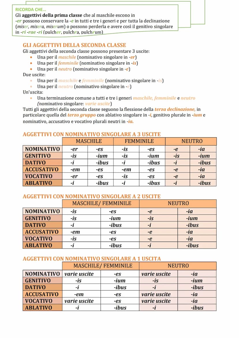 LA PRIMA DECLINAZIONE
NOMINATIVO
GENITIVO
DATIVO
ACCUSATIVO
VOCATIVO
ABLATIVO
LA SECONDA DECLINAZIONE
NOMINATIVO
GENITIVO
DATIVO
ACCUSATIVO
