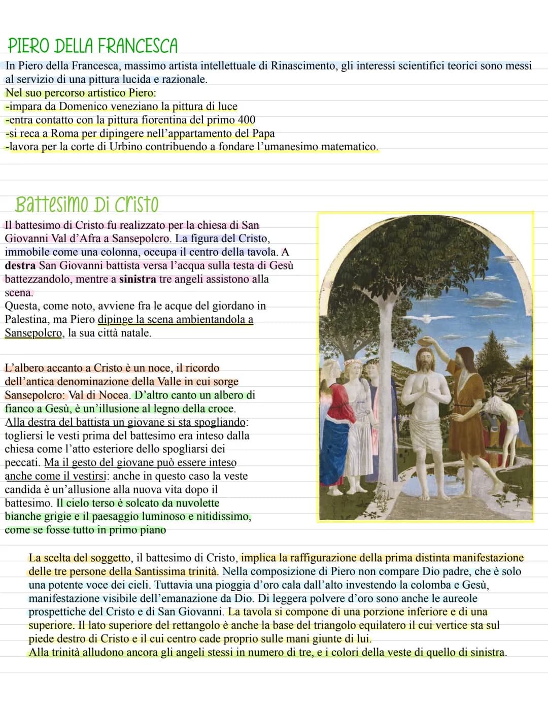 PIERO DELLA FRANCESCA
In Piero della Francesca, massimo artista intellettuale di Rinascimento, gli interessi scientifici teorici sono messi

