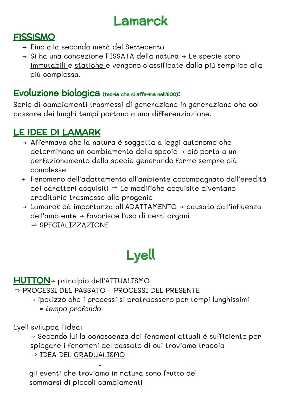 FISSISMO
→>>
→
Fino alla seconda metà del Settecento
Si ha una concezione FISSATA della natura
Le specie sono
immutabili e statiche e vengon