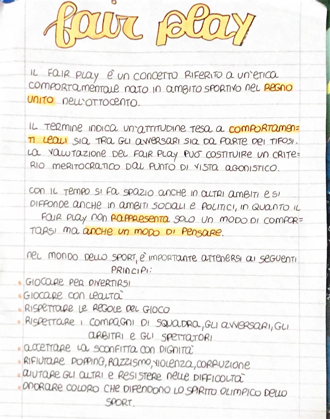•
four play
IL FAIR PLay e`'un conceTTO RIFERITO a un'etica
COMPORTamentale nato in amBITO SPORTIVO nel Regno
4
UNITO NELOTTOCENTO.
IL TERMI