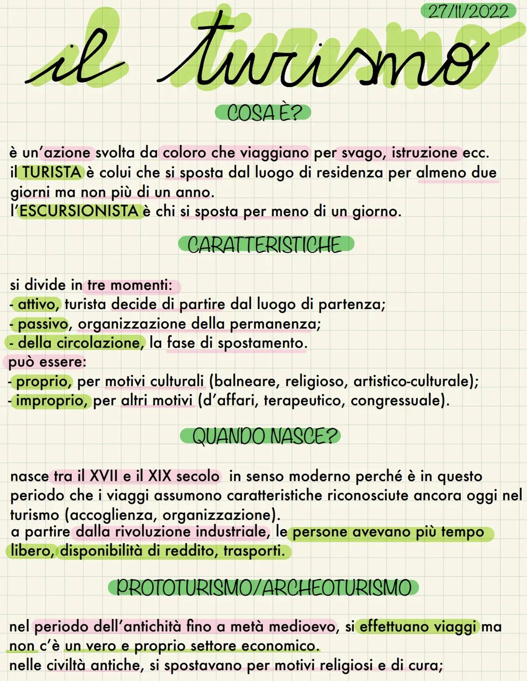 27/11/2022

il turismo

COSA È?

è un'azione svolta da coloro che viaggiano per svago, istruzione ecc.
il TURISTA è colui che si sposta dal 
