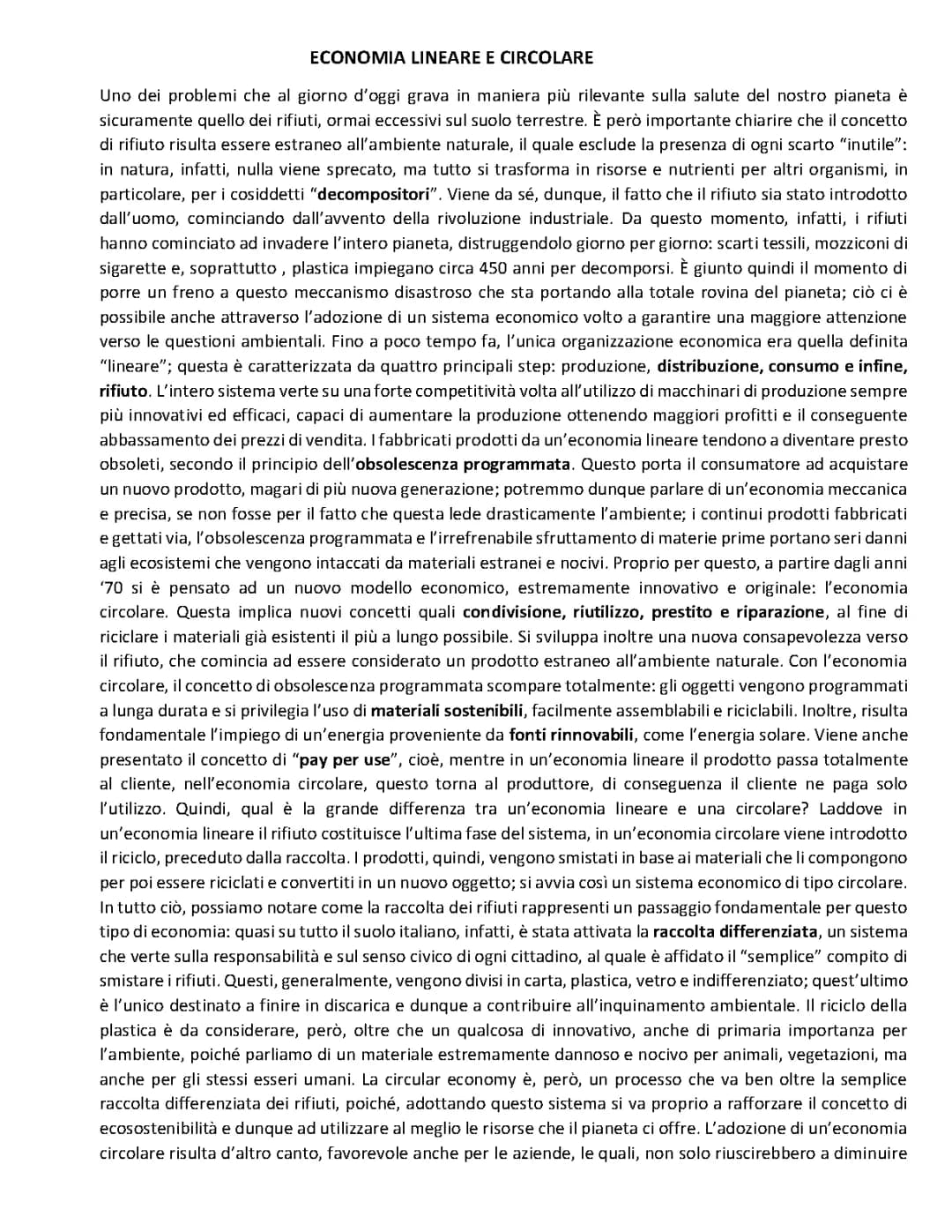 Economia Lineare e Circolare: Esempi e Differenze Facili