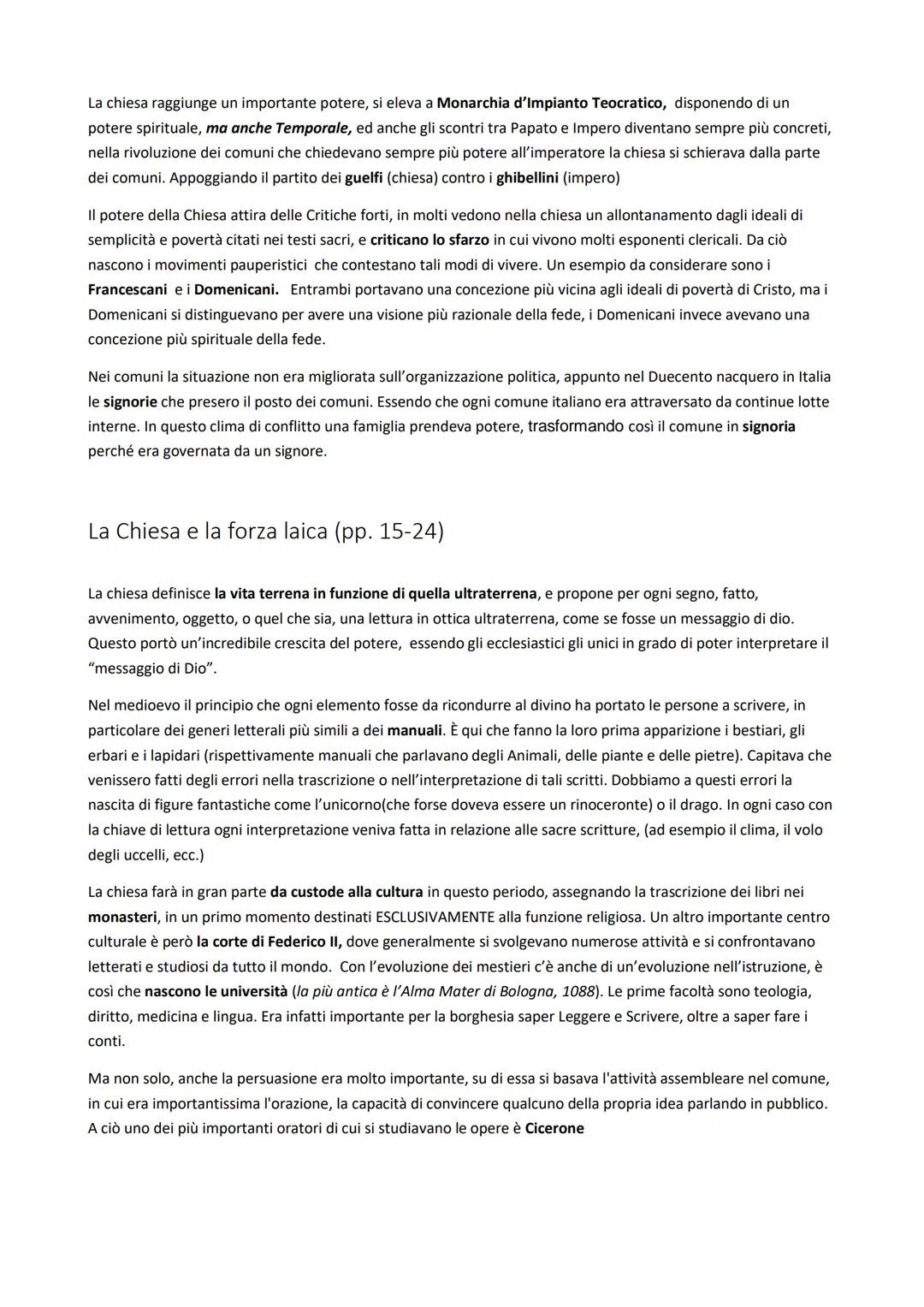 LETTERATURA ITALIANA
La nascita dell'Europa
Contesto Storico (pp. 5-14)
Convenzionalmente diamo inizio al medioevo nel 476 d.C., anno che co